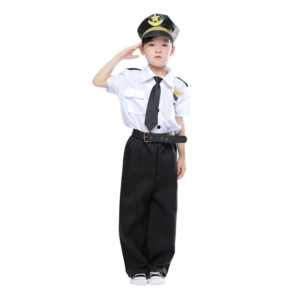 Child Surgeon Role Play Costume Halloween Party Kids Cosplay Astronaut Doctor Nurse Police Lawyer Pilot Costume