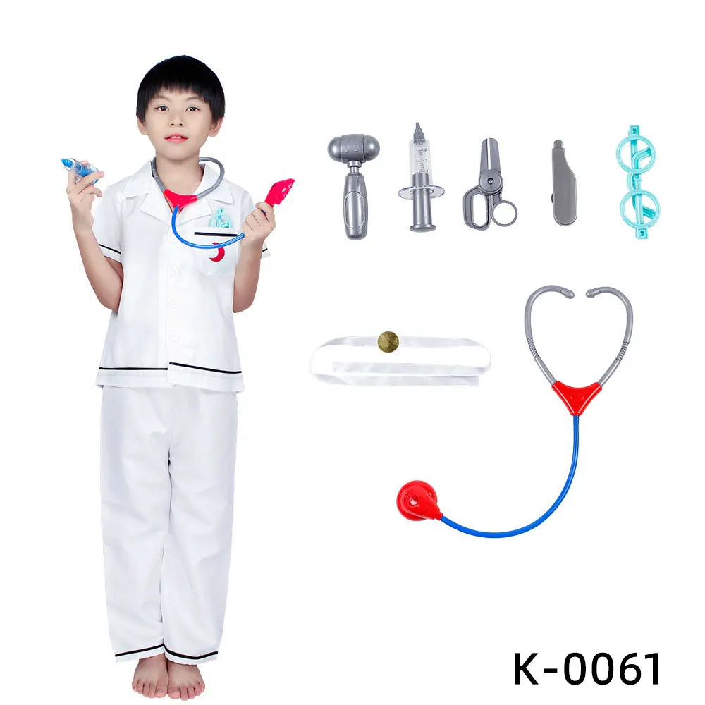 Child Surgeon Role Play Costume Halloween Party Kids Cosplay Astronaut Doctor Nurse Police Lawyer Pilot Costume