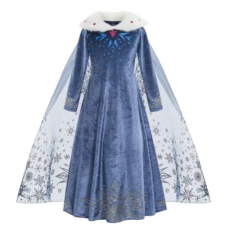 Girls Princess Costume Dress Snow Queen Mermaid Cosplay Christmas Birthday Party Carnival With Accessory Set