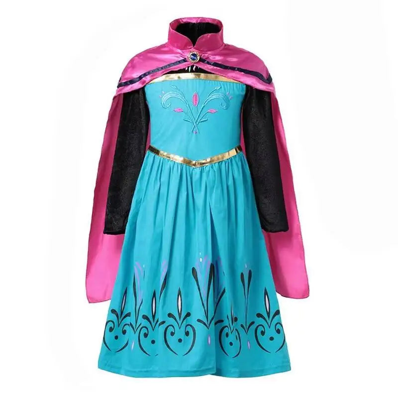 Girls Princess Costume Dress Snow Queen Mermaid Cosplay Christmas Birthday Party Carnival With Accessory Set