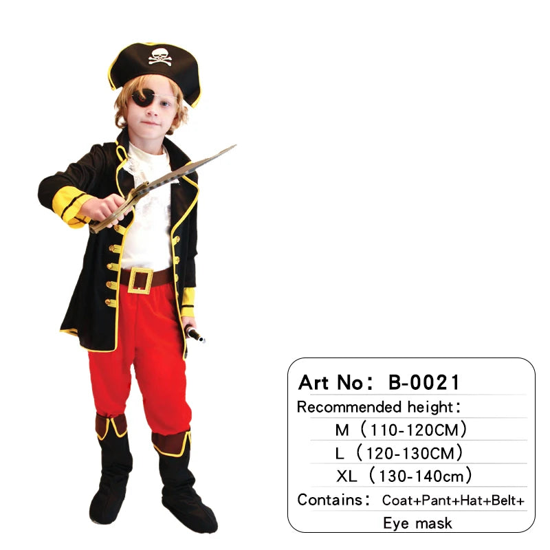Boy Pirate TV & Movie Costume Kids Fantasia Clothing for Halloween Birthday & Carnival Party Includes Fancy Dress Hat