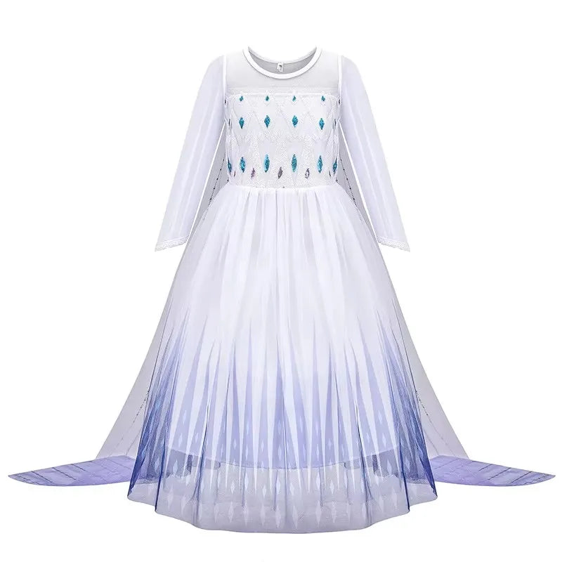 Girls Princess Costume Dress Snow Queen Mermaid Cosplay Christmas Birthday Party Carnival With Accessory Set