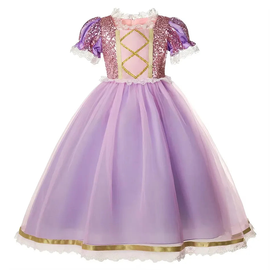 Girls Princess Costume Dress Snow Queen Mermaid Cosplay Christmas Birthday Party Carnival With Accessory Set