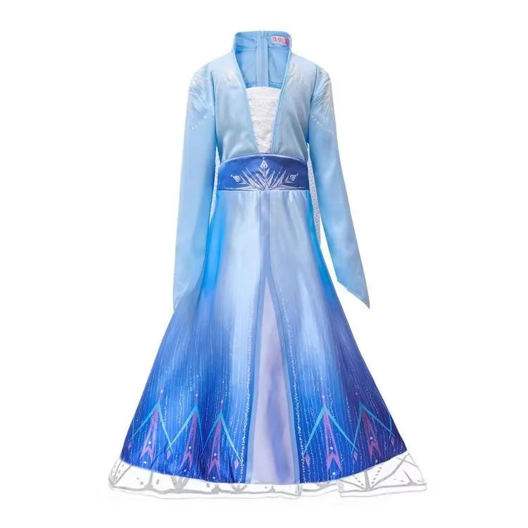 Girls Princess Costume Dress Snow Queen Mermaid Cosplay Christmas Birthday Party Carnival With Accessory Set