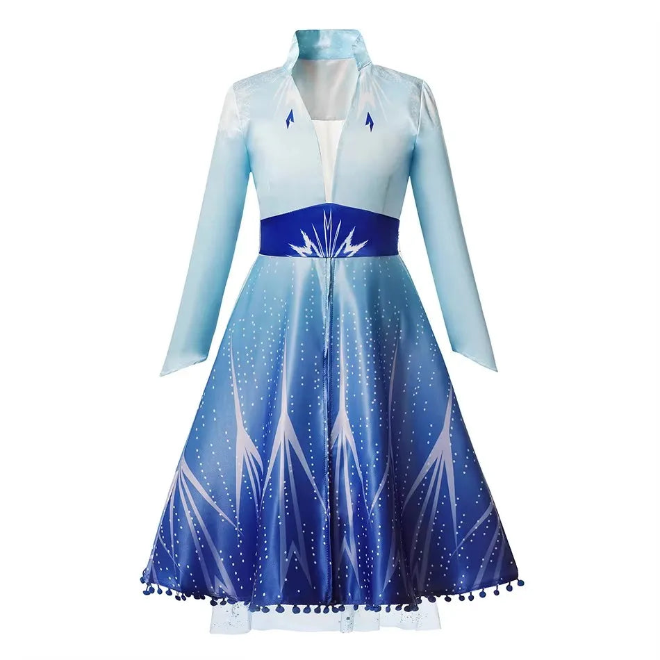 Girls Princess Costume Dress Snow Queen Mermaid Cosplay Christmas Birthday Party Carnival With Accessory Set
