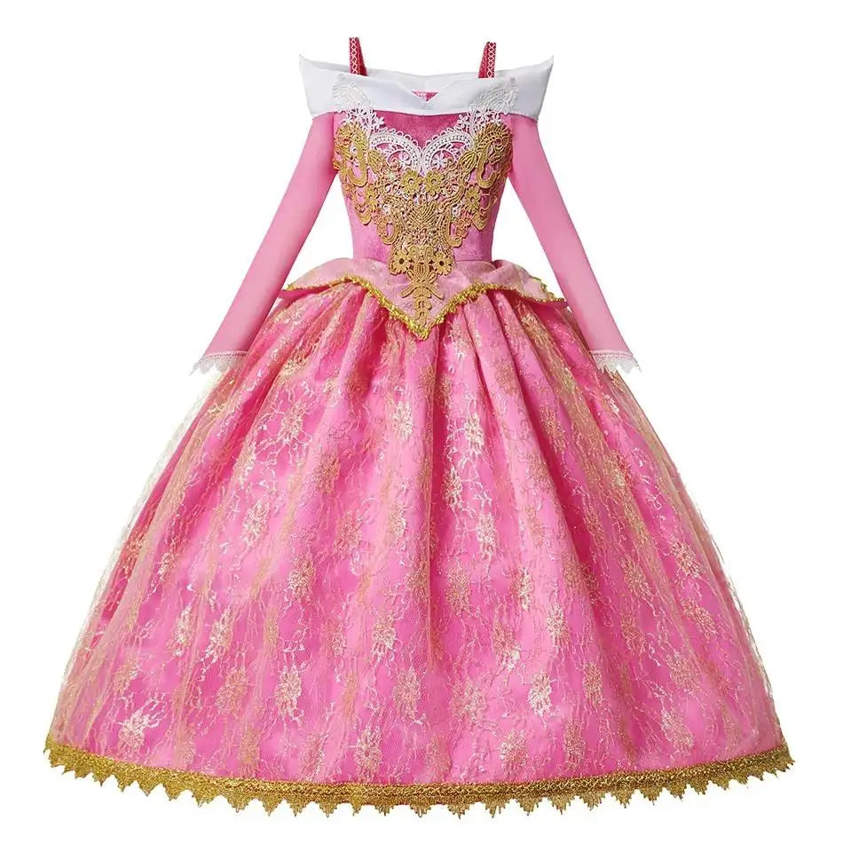 Girls Princess Costume Dress Snow Queen Mermaid Cosplay Christmas Birthday Party Carnival With Accessory Set