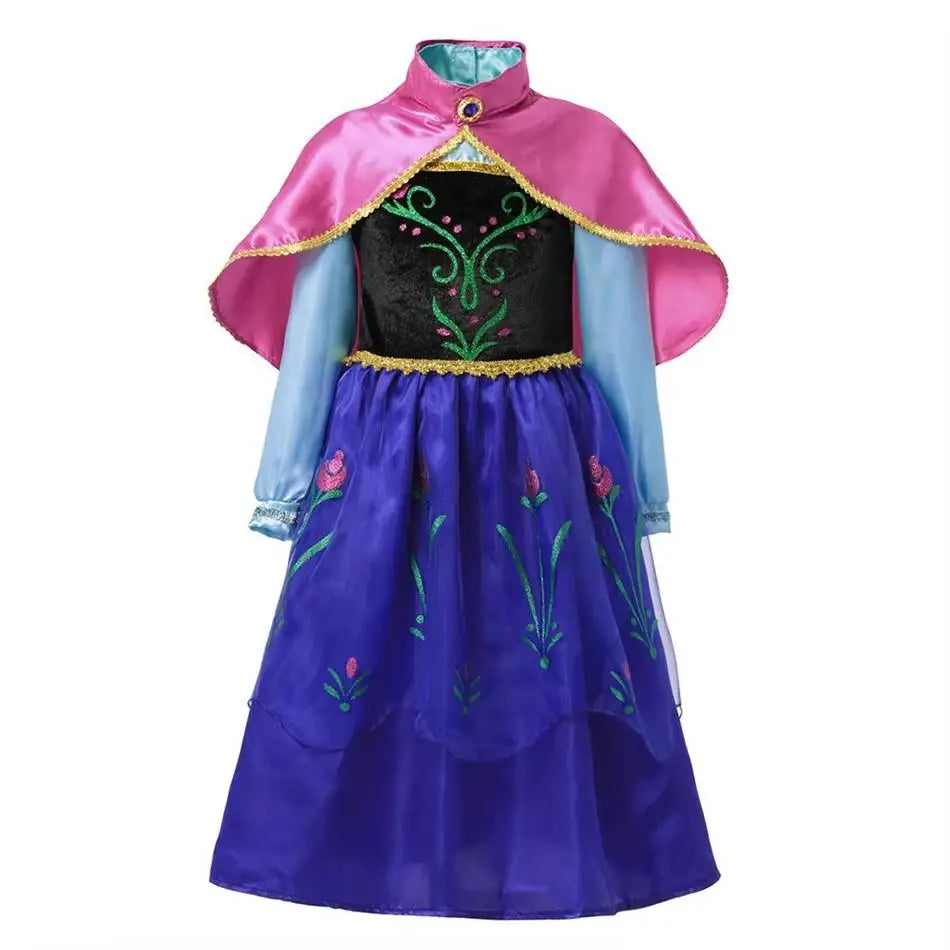 Girls Princess Costume Dress Snow Queen Mermaid Cosplay Christmas Birthday Party Carnival With Accessory Set