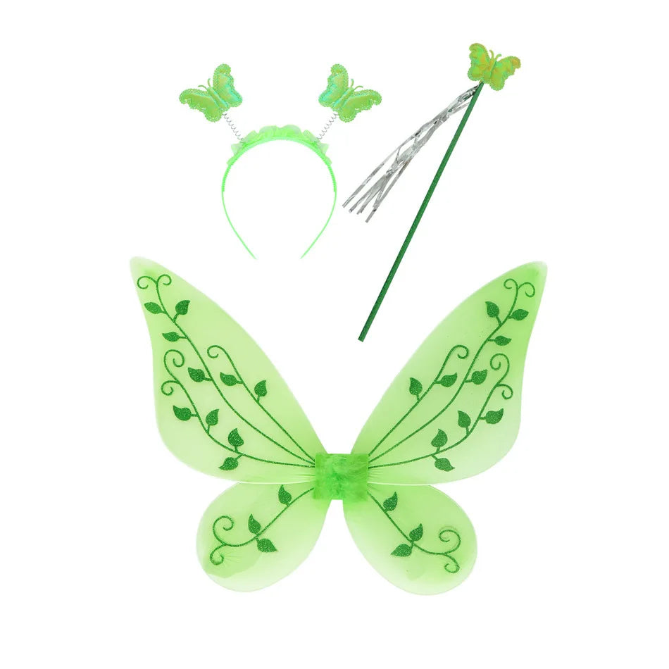 Wholesale Girls Tinker-Bell Princess Costume Sleeveless Elf Cosplay Dress with Accessories Costume Halloween
