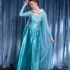 High Quality Ladies Fluffy Blue Princess Dress Anime Cosplay Costume Elegant Queen Princess Dress