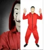 Banknote House Cosplay Costume Dali Dali Mask Red Jumpsuit Halloween Two-dimensional Role-playing Mask Costume Clown