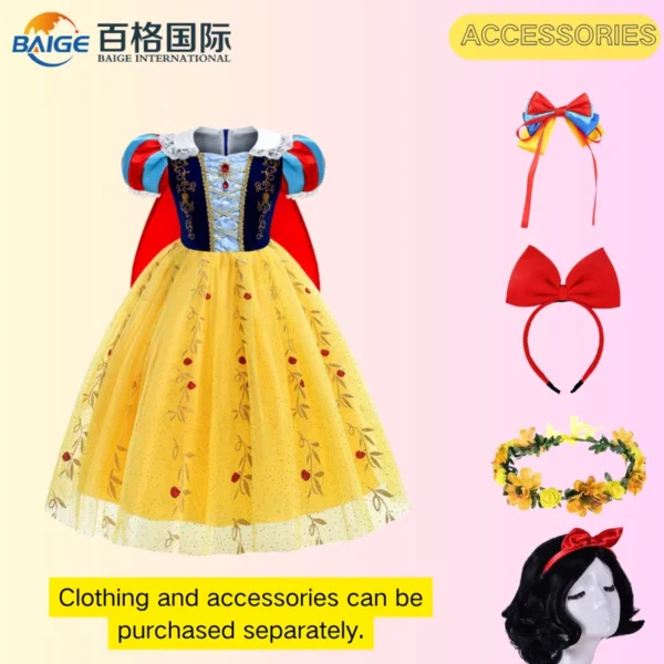 High Quality Wholesale Girls Cosplay Costumes Kids Halloween Exquisite Dress Accessories Children Princess Dresses