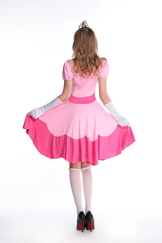Hot Sale Princess Peach Cosplay Pink Sexy Dress Halloween Woman Castle Queen Carnival Party
