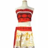 Halloween Party Vaiana Princess Moana Adult Costume Dress With Necklace Gothic Victorian Cosplay for Kids and Adults