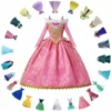 Girls Princess Costume Dress Snow Queen Mermaid Cosplay Christmas Birthday Party Carnival With Accessory Set