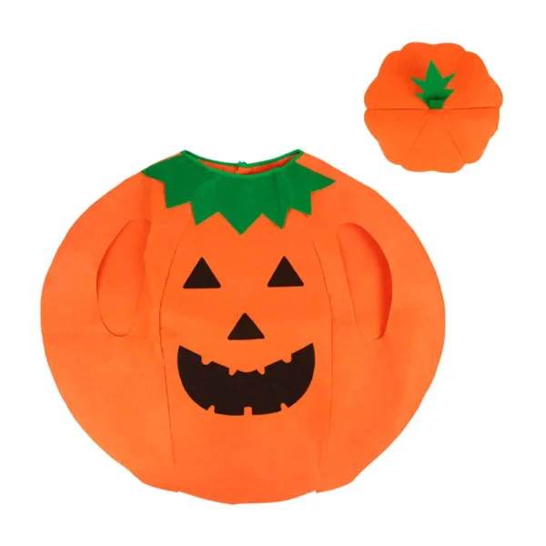 Halloween Pumpkin Costume for Kids Children Cosplay Party Clothes and Hat