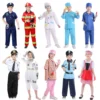 Child Surgeon Role Play Costume Halloween Party Kids Cosplay Astronaut Doctor Nurse Police Lawyer Pilot Costume