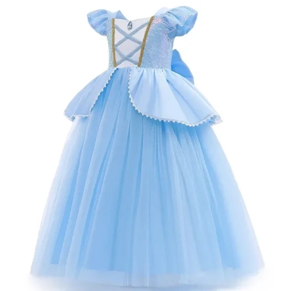Halloween Christmas Princess Girls Costume Cosplay Dress Children Fancy Belle Princess Dresses With Accessories