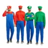 Hot Halloween Cosplay Game Stage Costumes Plumber Overalls Adult Super Bros Costumes