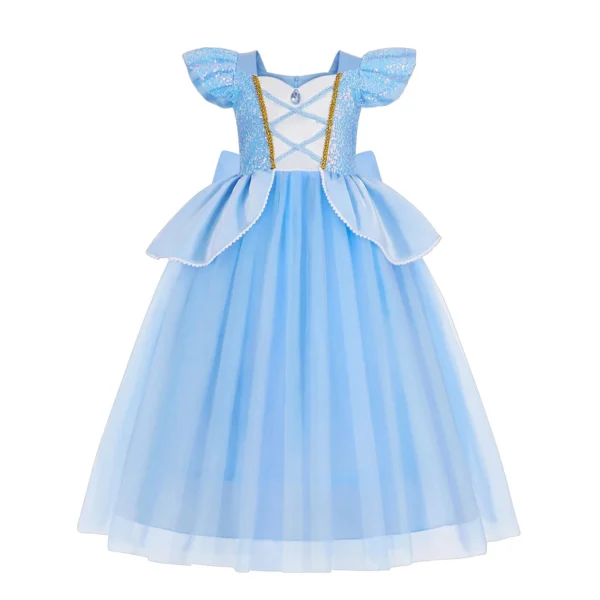 Halloween Christmas Princess Girls Costume Cosplay Dress Children Fancy Belle Princess Dresses With Accessories