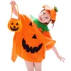 Halloween Pumpkin Costume for Kids Children Cosplay Party Clothes and Hat