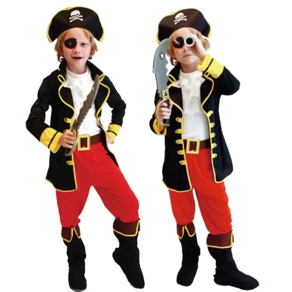 Boy Pirate TV & Movie Costume Kids Fantasia Clothing for Halloween Birthday & Carnival Party Includes Fancy Dress Hat
