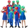 Hot Halloween Cosplay Game Stage Costumes Plumber Overalls Adult Super Bros Costumes