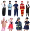 Child Surgeon Role Play Costume Halloween Party Kids Cosplay Astronaut Doctor Nurse Police Lawyer Pilot Costume