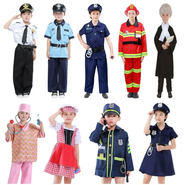 Child Surgeon Role Play Costume Halloween Party Kids Cosplay Astronaut Doctor Nurse Police Lawyer Pilot Costume