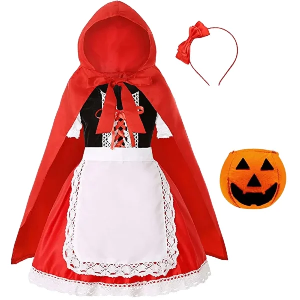 Cute Girl Anime Kids Cosplay Costume Princess Little Red Riding Hood Costume for Kids