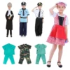 Child Surgeon Role Play Costume Halloween Party Kids Cosplay Astronaut Doctor Nurse Police Lawyer Pilot Costume