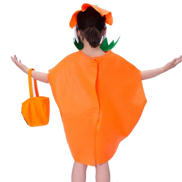 Halloween Pumpkin Costume for Kids Children Cosplay Party Clothes and Hat